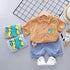 Lapel Little Dinosaur Shirt Short Sleeve Suit